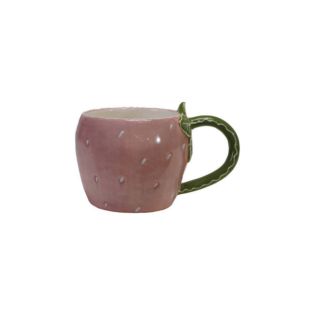12 ounce Stoneware Strawberry Shaped Mug