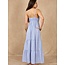 Striped Spaghetti-Strap Backless Dress