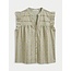 Sleeveless Floral-Print Blouse with Ruffles