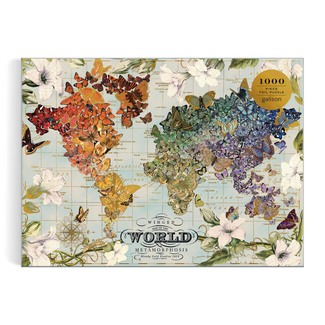 Galison/mudpuppy Wendy Gold Winged Metamorphosis 1000 Piece Foil Puzzle