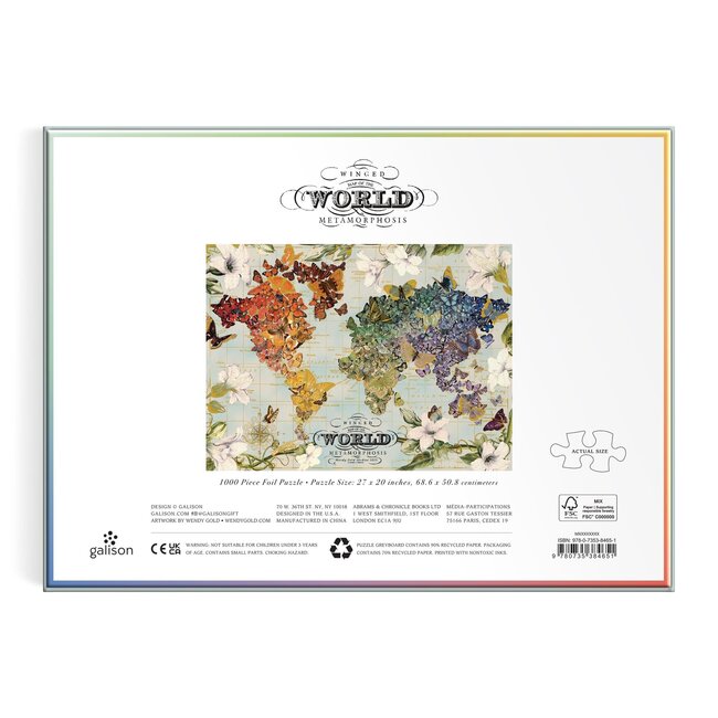 Galison/mudpuppy Wendy Gold Winged Metamorphosis 1000 Piece Foil Puzzle
