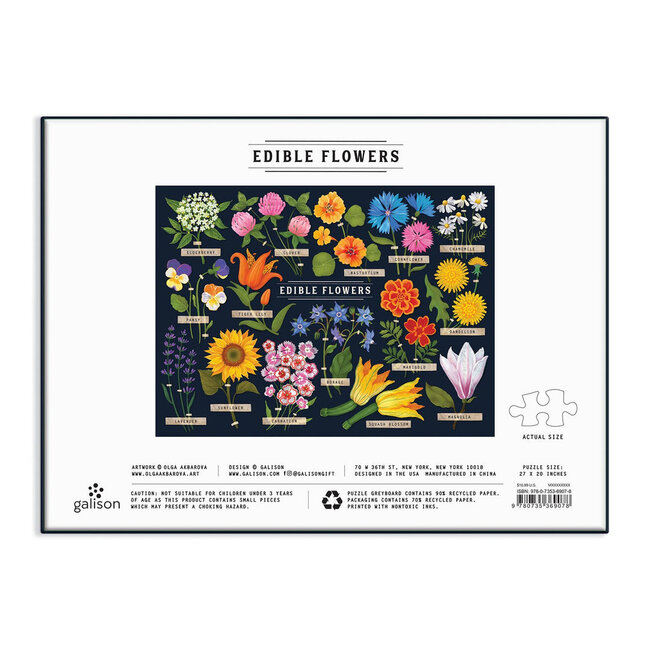 Galison/mudpuppy Edible Flowers 1000 Piece Puzzle