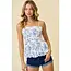 Poplin Floral Baby Doll Bubble Cami - Ivory Blue