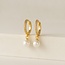Lover’s Tempo Amari Pearl Huggie CZ Hoop Earrings - Gold