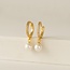 Lover’s Tempo Amari Pearl Huggie CZ Hoop Earrings - Gold