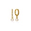 Lover’s Tempo Amari Pearl Huggie CZ Hoop Earrings - Gold
