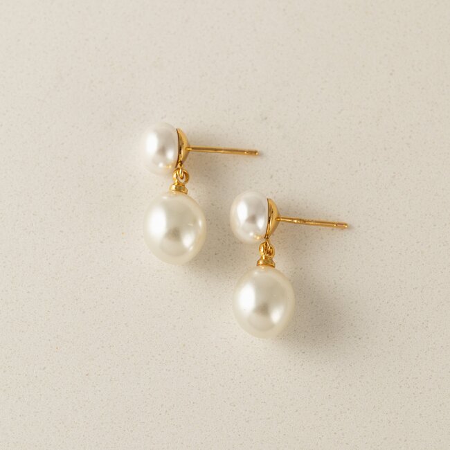 Lover’s Tempo Positano Pearl Drop Earrings - Gold