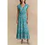 Annick Lizette Floral Blue Button-Front Maxi Dress
