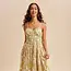 Cotton Piped Border Maxi Dress In Daffodil Multi
