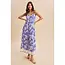 Resort Wear Border Print Maxi Dress In Indigo