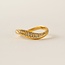 Lover’s Tempo Crest Dome Cubic Zirconia Ring - Gold