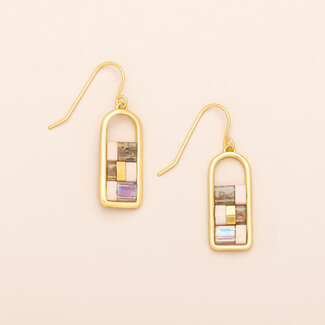 Scout Good Karma Miyuki Frame Earring - Blush/Topaz