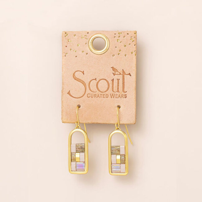 Scout Good Karma Miyuki Frame Earring - Blush/Topaz