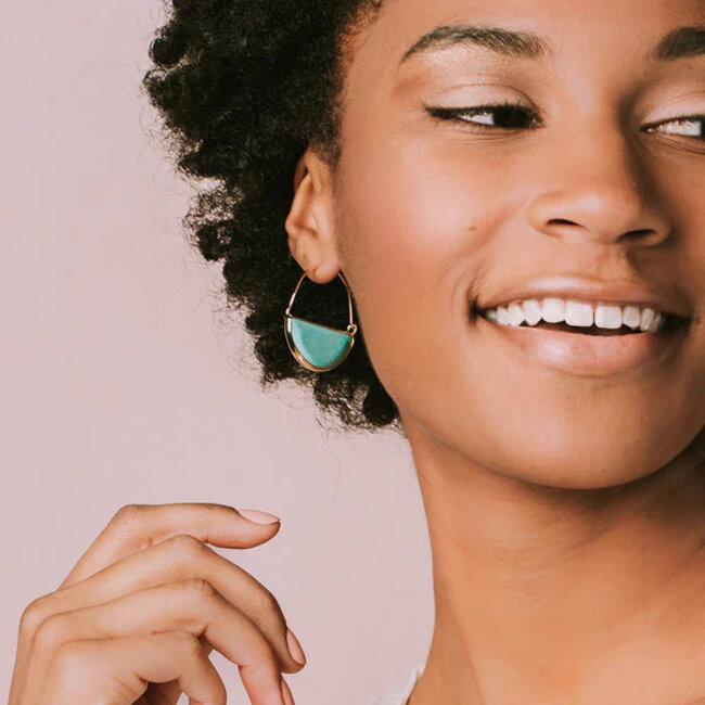 Scout Stone Prism Hoop Earring - Amazonite/Gold