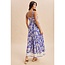 Resort Wear Border Print Maxi Dress In Indigo