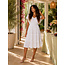 Apricot Sequin Embroidered Flower Ruffle Sleeve Dress