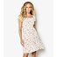 Apricot Ditsy Floral Milkmaid Mini Dress in Cream