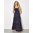 Apricot Ditsy Floral Smock Maxi Dress in Navy