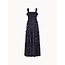 Apricot Ditsy Floral Smock Maxi Dress in Navy