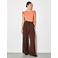 Apricot Textured Jersey Ruffle Sleeve Tee in Coral