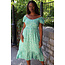 Sylvie Midi Dress On-Off Shoulders in Green