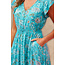 Annick Lizette Floral Blue Button-Front Maxi Dress