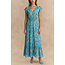 Annick Lizette Floral Blue Button-Front Maxi Dress