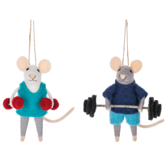 Fitness Mice Ornaments (two designs)