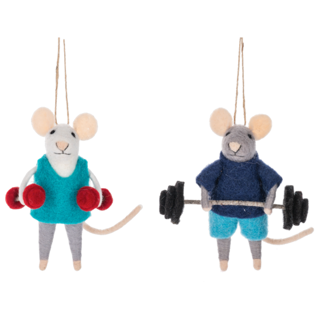 Fitness Mice Ornaments (two designs)
