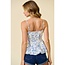 Poplin Floral Baby Doll Bubble Cami - Ivory Blue