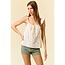 Floral Print Ruched Tie Front Cami Top - Rose