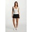 Floral Ribbed Sweetheart Neck Top - Heather Grey