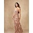 Backless Strappy Dress with Paisley Print