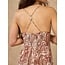 Backless Strappy Dress with Paisley Print