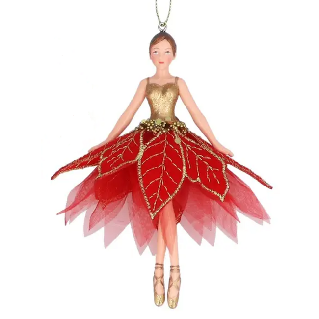 Gisela Graham Poinsettia Fairy Decoration (2 designs)