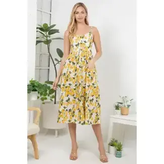 Lemon Print Cami Dress