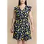 Annick Natasha Lemon Print Short Dress Pockets - Navy