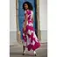 Yumi Pink Blossom Print Wrap Dress With Dipped Hem