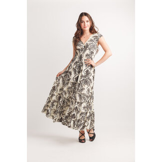 Papillon Damask Printed Maxi Dress