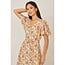 Yumi Multicolour Midi Tea Dress With Angel Sleeves