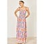 Yumi Multicolour Ikat Print Maxi Viscose Sun Dress