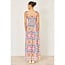 Yumi Multicolour Ikat Print Maxi Viscose Sun Dress