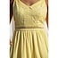 Yumi Butter Yellow Cotton Lace Trim Midi Dress