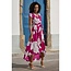 Yumi Pink Blossom Print Wrap Dress With Dipped Hem
