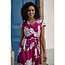 Yumi Pink Blossom Print Wrap Dress With Dipped Hem