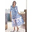 Yumi Blue Paisley Wrap Maxi Dress With 3/4 Sleeve