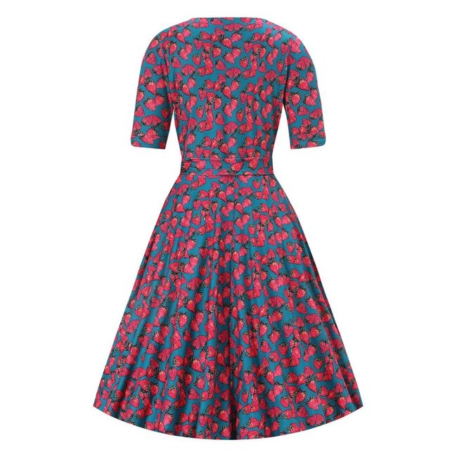 Matilda Green Strawberry Wrap Dress