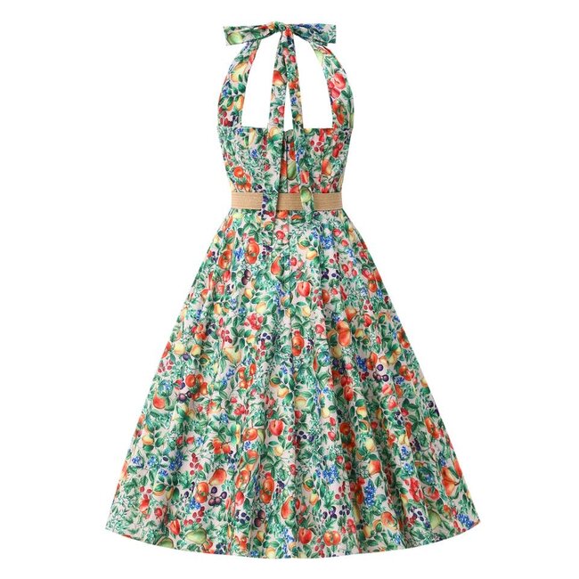 Italian Summer Fruit Off Shoulder Dress