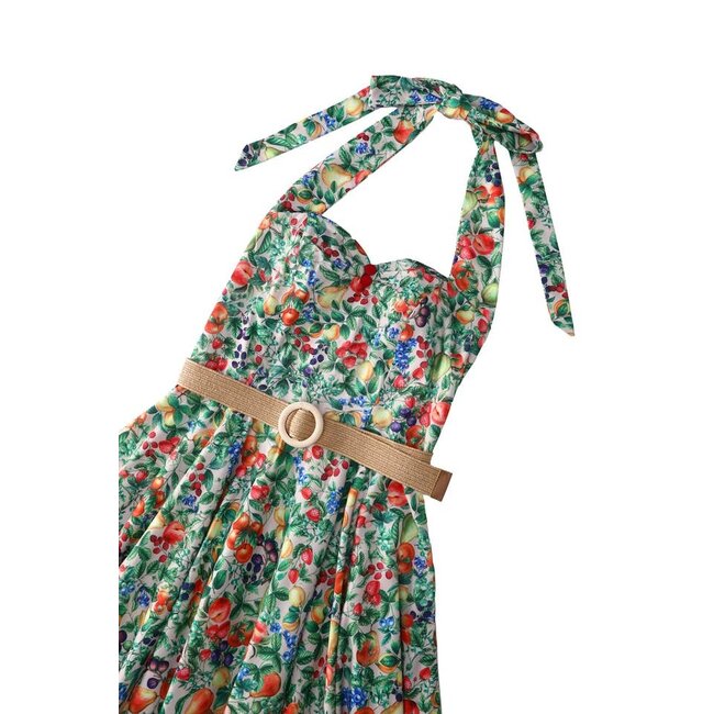 Italian Summer Fruit Off Shoulder Dress