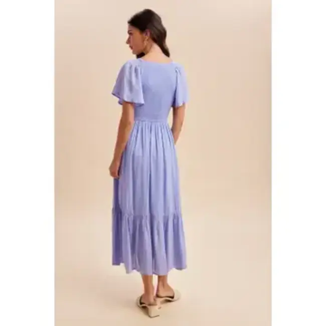 Modal Smocked Dress In Blue Aura